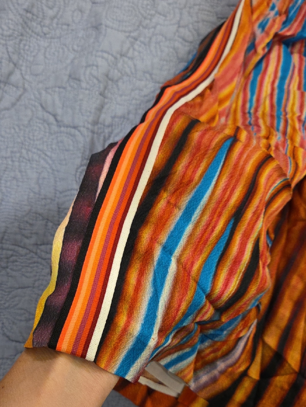 Tracy Reese Silk Multicolor Striped Women’s Dress Vibrant Orange & Blue Size 4! - Picture 7 of 10